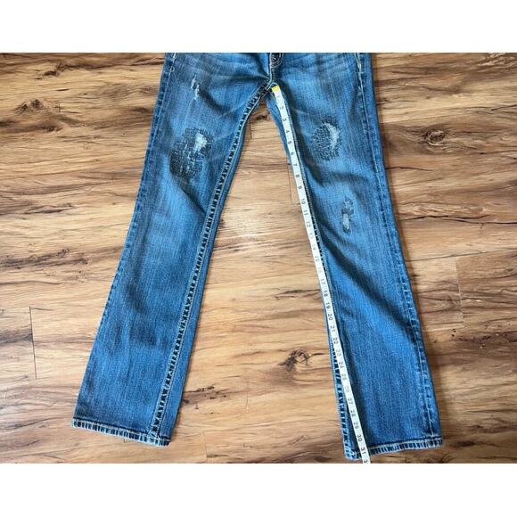 Vintage Low Rise Boot Cut Miss Me Jeans Size 31 #JP4009-2 Embellished Pockets - Picture 10 of 12